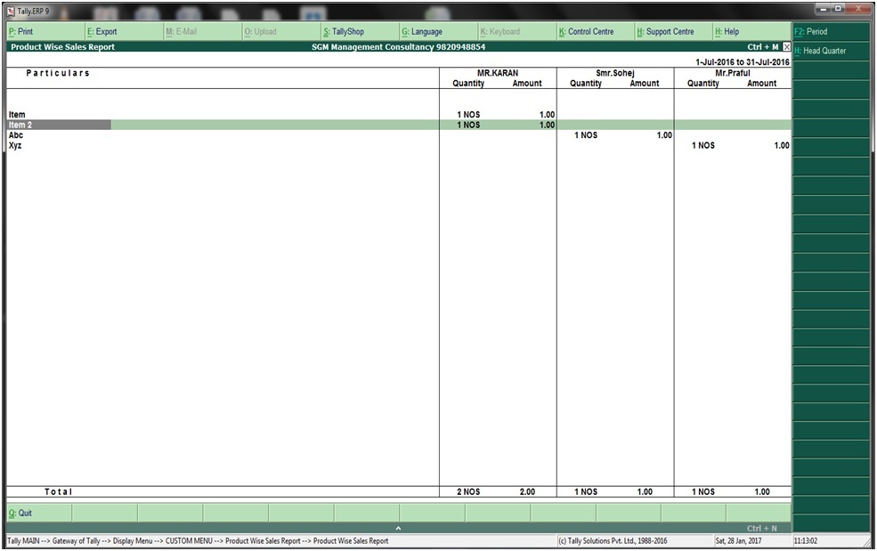 Item Wise Party Wise Reports